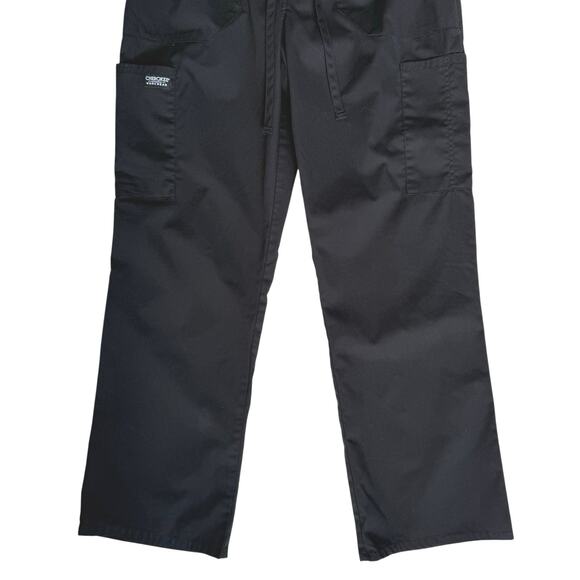 Cherokee Cargo Scrub Pants Sz M Black Medical Clinic Hospital Lab Uniform WW190 - Picture 2 of 11